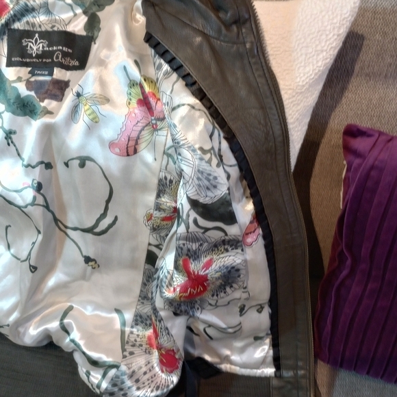 Mackage for Aritzia Leather Bomber Jacket Brown XS - Picture 8 of 11